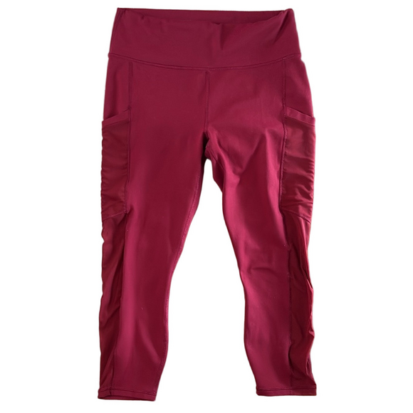 Fabletics Red PowerHold Women's Leggings Size Medium - Picture 1 of 8